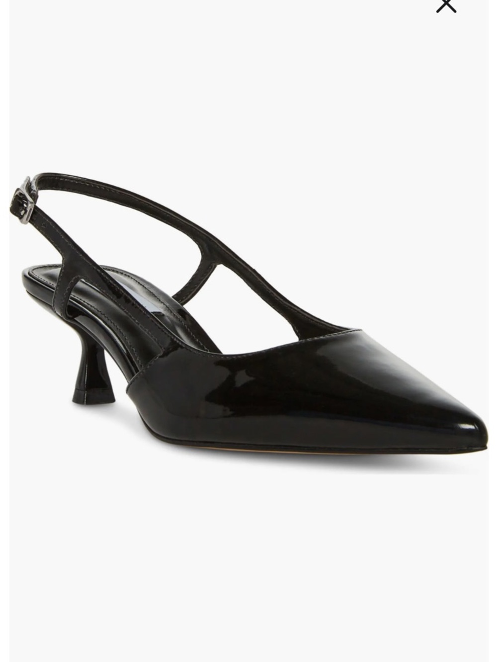 Steve Madden Black Patent Slingback Kitten Heel Pumps
